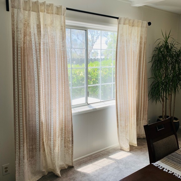 West Elm Echo Print Gold Dust Curtains - Picture 2 of 6